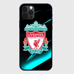 Чехол для iPhone 12 Pro Max Liverpool neon stripes, цвет: 3D-черный