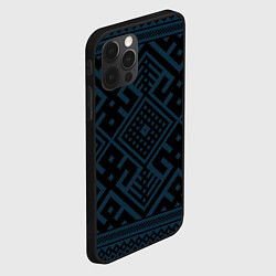 Чехол для iPhone 12 Pro Max Славянские узоры на черном, цвет: 3D-черный — фото 2
