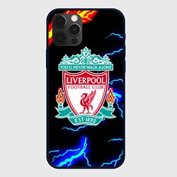 Чехол для iPhone 12 Pro Max Ливерпуль шторм молнии, цвет: 3D-черный