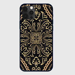 Чехол для iPhone 12 Pro Max Народный орнамент русский, цвет: 3D-черный