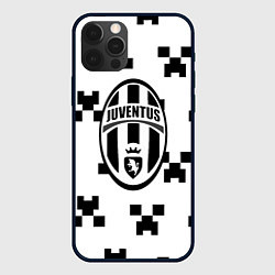 Чехол для iPhone 12 Pro Max Juventus x minecraft pattern, цвет: 3D-черный
