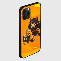 Чехол для iPhone 12 Pro Max Девочка дьявол бежит за роллом, цвет: 3D-черный — фото 2