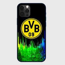 Чехол для iPhone 12 Pro Max Borussia градиент текстура, цвет: 3D-черный