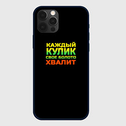Чехол для iPhone 12 Pro Max Каждый кулик свое болото хвалит разноцветный арт, цвет: 3D-черный