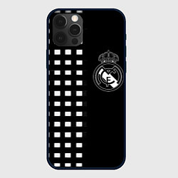 Чехол для iPhone 12 Pro Max Real Madrid клетка, цвет: 3D-черный