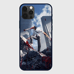 Чехол для iPhone 12 Pro Max Denji in city Chainsaw man, цвет: 3D-черный