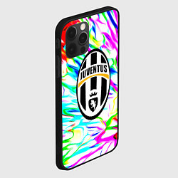 Чехол для iPhone 12 Pro Max Ювентус жидкие краски текстура, цвет: 3D-черный — фото 2