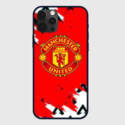 Чехол для iPhone 12 Pro Max Манчестер Юнайтед символы краски, цвет: 3D-черный