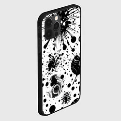 Чехол для iPhone 12 Pro Max Паттерн из абстрактных клякс - нейроарт, цвет: 3D-черный — фото 2