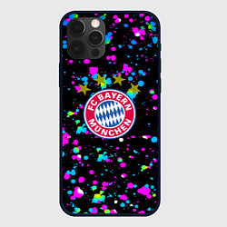 Чехол для iPhone 12 Pro Max Бавария Мюнхен краски неон, цвет: 3D-черный