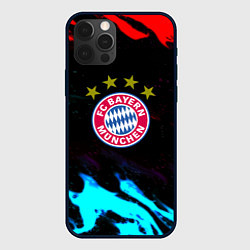 Чехол для iPhone 12 Pro Max Бавария Мюнхен неоновый огонь, цвет: 3D-черный