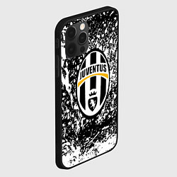 Чехол для iPhone 12 Pro Max Ювентус белые краски всплеск текстура, цвет: 3D-черный — фото 2