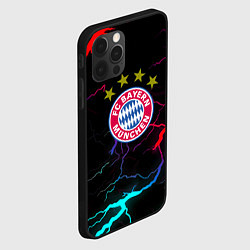 Чехол для iPhone 12 Pro Max Бавария Мюнхен неновые молнии, цвет: 3D-черный — фото 2