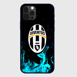 Чехол для iPhone 12 Pro Max Ювентус неоновый огонь, цвет: 3D-черный