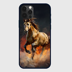 Чехол для iPhone 12 Pro Max Лошадь нарисованная красками, цвет: 3D-черный