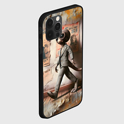 Чехол для iPhone 12 Pro Max Пришелец в костюме в полосочку, цвет: 3D-черный — фото 2