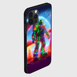 Чехол для iPhone 12 Pro Max Неоновый космонавт Шрек на планете гигантских мухо, цвет: 3D-черный — фото 2