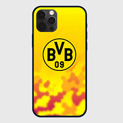Чехол для iPhone 12 Pro Max Borussia камуфляж желтый текстура, цвет: 3D-черный