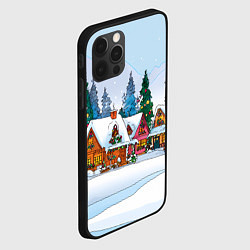 Чехол для iPhone 12 Pro Max Новогодник дворик, цвет: 3D-черный — фото 2