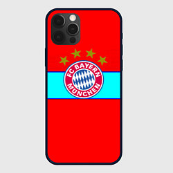 Чехол для iPhone 12 Pro Max Бавария Мюнхен полосы линии, цвет: 3D-черный