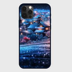 Чехол для iPhone 12 Pro Max Новогодний двор в блестках, цвет: 3D-черный