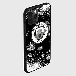 Чехол для iPhone 12 Pro Max Манчестер сити снежинки новый год, цвет: 3D-черный — фото 2