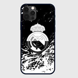 Чехол для iPhone 12 Pro Max Реал Мадрид краски текстура, цвет: 3D-черный