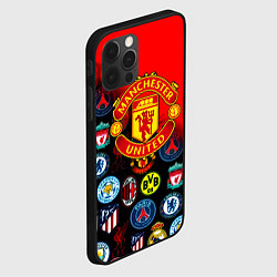 Чехол для iPhone 12 Pro Max Манчестер Юнайтед логотипы команд, цвет: 3D-черный — фото 2