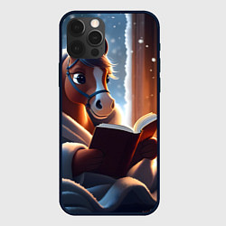 Чехол для iPhone 12 Pro Max Лошадка с книгой, цвет: 3D-черный