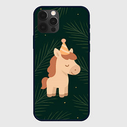 Чехол для iPhone 12 Pro Max Милая лошадка с колпаком, цвет: 3D-черный