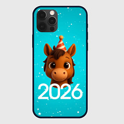 Чехол для iPhone 12 Pro Max Голова лошадки, цвет: 3D-черный