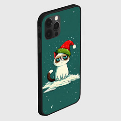 Чехол для iPhone 12 Pro Max Милый мем Новогодний котенок, цвет: 3D-черный — фото 2
