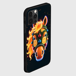 Чехол для iPhone 12 Pro Max Новогодняя мандариновая лошадь, цвет: 3D-черный — фото 2