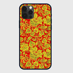 Чехол для iPhone 12 Pro Max Хохлома, цвет: 3D-черный