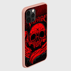 Чехол для iPhone 12 Pro Max BFMV: Red Skull, цвет: 3D-светло-розовый — фото 2
