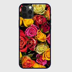 Чехол для iPhone 12 Pro Max Ассорти из роз, цвет: 3D-черный