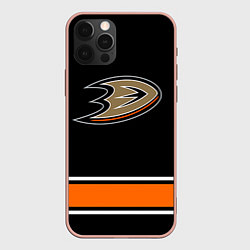 Чехол для iPhone 12 Pro Max Anaheim Ducks Selanne, цвет: 3D-светло-розовый