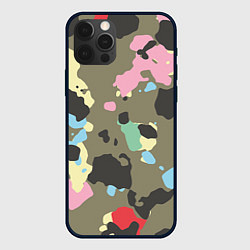 Чехол для iPhone 12 Pro Max Камуфляж: микс цветов, цвет: 3D-черный