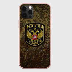 Чехол для iPhone 12 Pro Max Камуфляж: Россия, цвет: 3D-светло-розовый