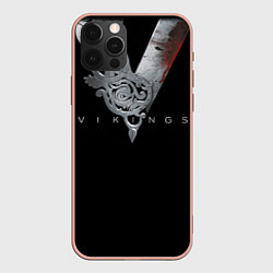 Чехол для iPhone 12 Pro Max Vikings Emblem, цвет: 3D-светло-розовый