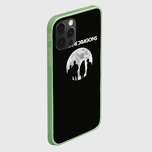 Чехол iPhone 12 Pro Max Imagine Dragons: Moon / 3D-Салатовый – фото 2