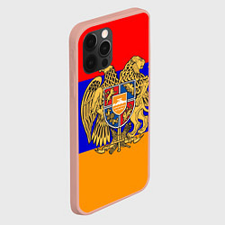 Чехол для iPhone 12 Pro Max Герб и флаг Армении, цвет: 3D-светло-розовый — фото 2