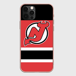 Чехол для iPhone 12 Pro Max New Jersey Devils, цвет: 3D-светло-розовый