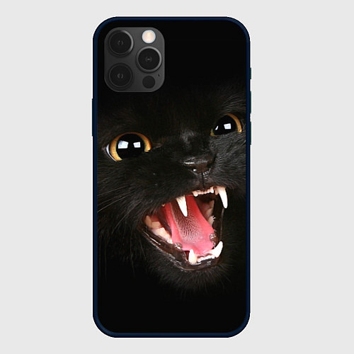 Чехол iPhone 12 Pro Max Черный кот / 3D-Черный – фото 1