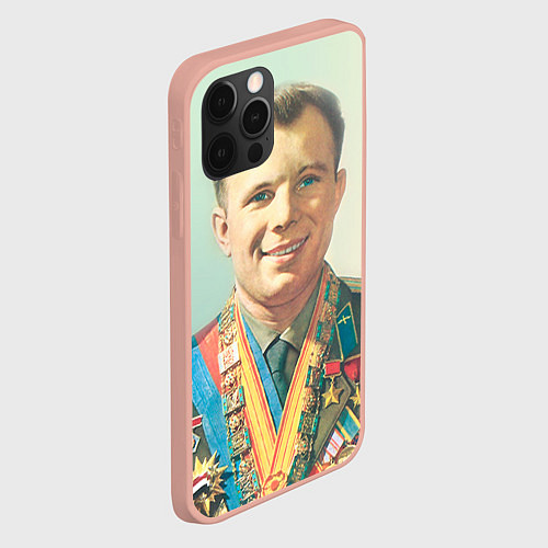 Чехол iPhone 12 Pro Max Гагарин в орденах / 3D-Светло-розовый – фото 2