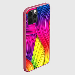 Чехол для iPhone 12 Pro Max Абстракция цвета, цвет: 3D-малиновый — фото 2