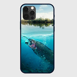 Чехол для iPhone 12 Pro Max Рыбалка на спиннинг, цвет: 3D-черный
