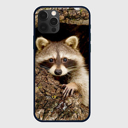 Чехол для iPhone 12 Pro Max Енот в дупле, цвет: 3D-черный