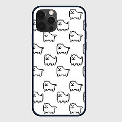 Чехол для iPhone 12 Pro Max Undertale Annoying dog white, цвет: 3D-черный