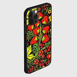 Чехол для iPhone 12 Pro Max Хохлома: земляника, цвет: 3D-черный — фото 2